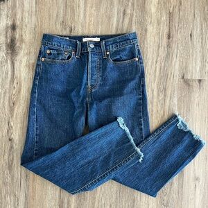 Levi's wedgie straight blue jeans- size 27